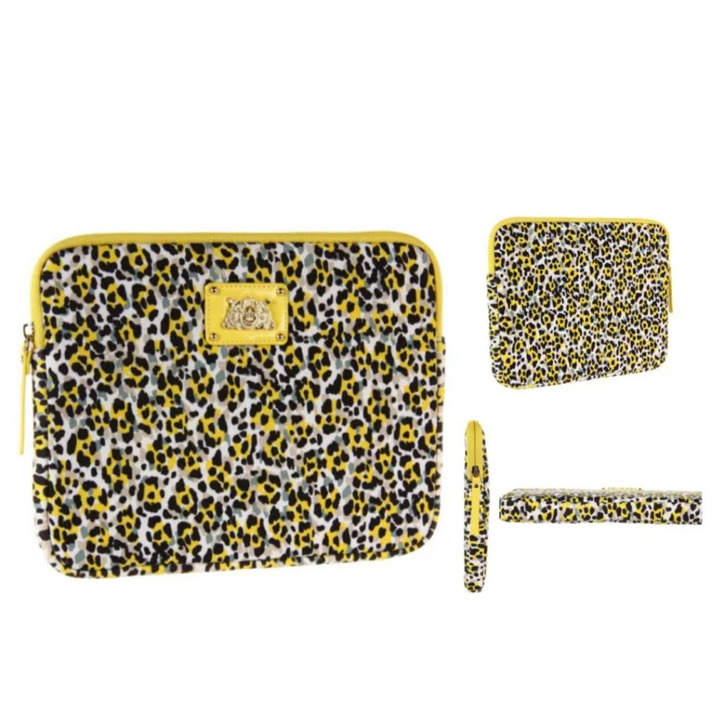 Juicy Couture Yellow Leopard Zip Top Tablet Case